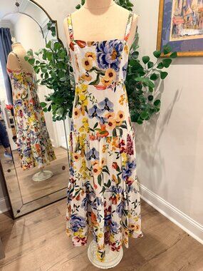 emerald green prom dress bodycon Off-White Sea Of Fish Embroidered Midi Dress – FARM Rio main image 1